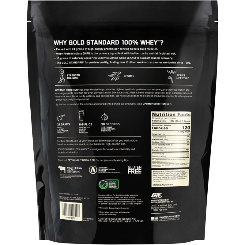 Optimum Nutrition Whey Protein Powder Gold Standard Vanilla 1.5 L