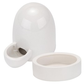 VANZACK Rutin Chicken Drinker Chicken Feeder Bowl, Ceramics Quail Automatic Water Dispenser with Feeder Bowl for Chick Parrot Pigeon Quail Lovebirds Drinking Bottle