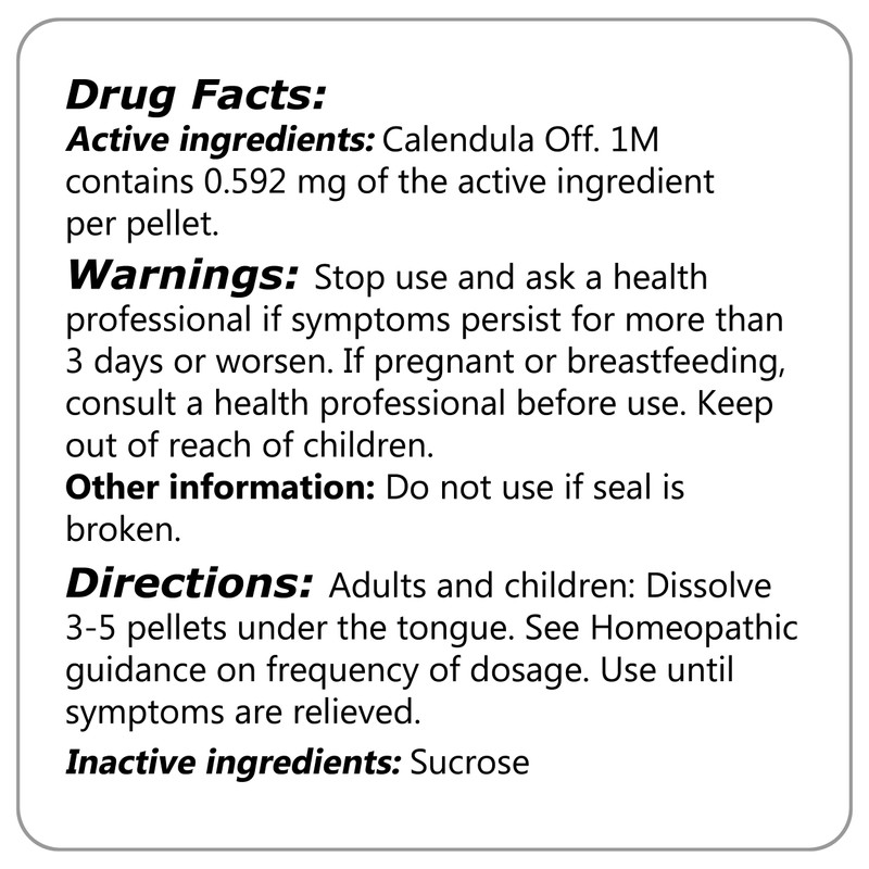 Calendula Officinalis 1M Homeopathic Remedy, 270 Pellets