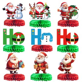 Ho Ho Ho Christmas Decorations Christmas Honeycomb Centerpieces Holiday Party Decorations for Christmas Party Table Decorations Funny Christmas Party Decorations Christmas Party Supplies