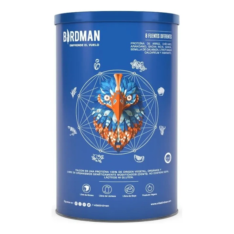 Birdman Falcon Protein Protena Vegana Orgnica Certificada Con Enzimas Digestivas