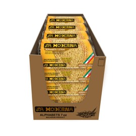 LA MODERNA, Letras, Pasta, Hecha con Sémola de Trigo Durum, Enriquecida con Vitaminas y Hierro, 7 oz, Pack de 20