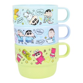 Tees Factory Crayon Shin-chan Plastic Cup 3-Piece Set, Rakugaki KS-5526556RG