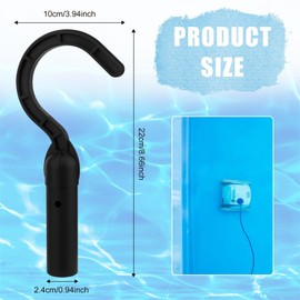 Hook for Robotic Pool Cleaner, Pool Robot Hook Pool Hooks for Poles Pool Robot Pool Vacuum Hook for Cordless Pool Cleaner Robot, Pool Accessories Hooks Part Attaches to Telescopic Poles (Black)