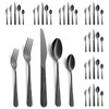 GoGeiLi 40-Piece Black Flatware Set, Stainless Steel Cutlery Set Service