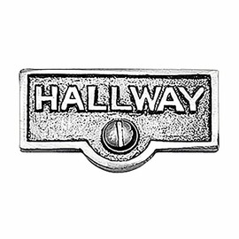 Switch Plate Tags HALLWAY Name Signs Labels Chrome Brass with Mounting Screw