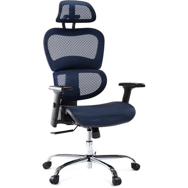 Ergonomic Office Chair, Home Desk Chair Mesh Computer Chair, High-Back Support Comfy Chair with Adjustable Height/Tilt/3D Armrest and Headrest, Rolling Computer Task Chair, Gaming Chair