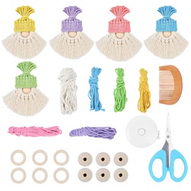 HO2NLE 6 Set DIY Macrame Kit Macrame Christmas Kit for Beginners Christmas Macrame Kit Macrame Christmas Craft Kit Wall Door Hanging Decoration for Xmas Tree Hanging Decorations Idea Gift