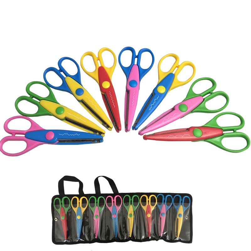 EXERZ Craft Scissors 8pcs DIY Art with a Carrying Bag/Pocket/