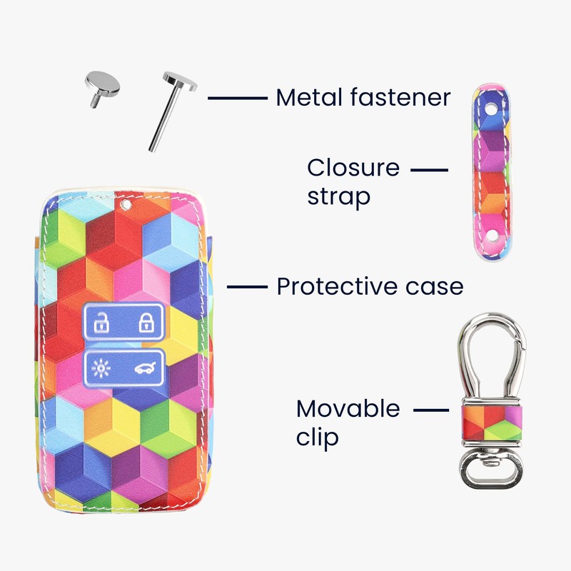 kwmobile Car Key Case Compatible with Renault 4-Button Smartkey Car