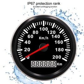 Trisar GPS Speedometer, 85mm/3.35in, IP67 Waterproof, Red Backlight for Yacht, Boat, Marine, Truck