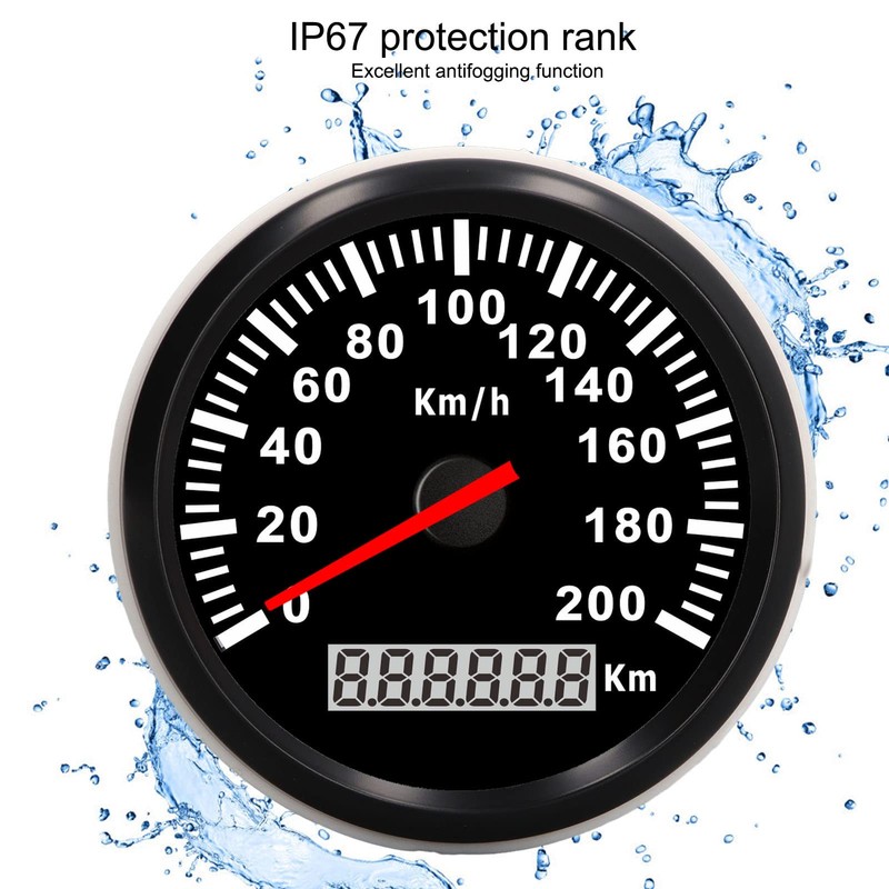 Trisar GPS Speedometer, 85mm/3.35in, IP67 Waterproof, Red Backlight for Yacht,