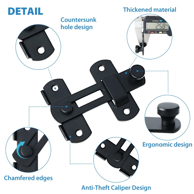 Alise 2Pcs Flip Latch Gate Latches, 4 inch Safety Door