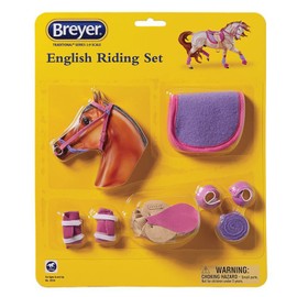 Breyer 2050 Traditional English Riding Set - Hot Colors - Horse Toy Accessory, 1:9 Scale, Pink Purple, 9.25"L x 11"H H