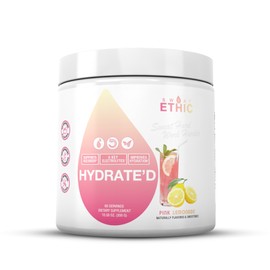 Sweat Ethic Hydrate’D Electrolytes, Electrolyte Powder with Potassium, Magnesium & Vitamin C, Easy Mix Powder for Hydration & Performance Support, Pink Lemonade Flavor, 60 Servings