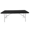 Black Rectangle Tablecloth - 6 Ft Elastic Picnic Table Cloth