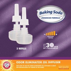 Arm & Hammer For Pets Scents Plug-in Scented Oil Refills in Lavender Fields, 2-Pack | Home Deodorizer For Pet Smells | Room Deodorizer for Homes with Pets, 0.67 Fl Oz x 2