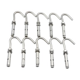 LBY - Tornillos de expansión de acero inoxidable con gancho abierto para tornillos de uso pesado (10 unidades)