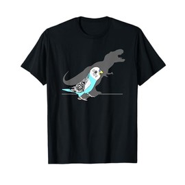 T-rex Blue Budgie Funny Parakeet dinosaur shadow budgerigar T-Shirt
