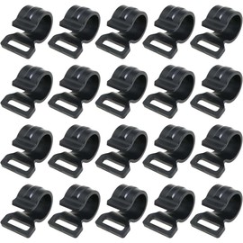 Camping Awning Hooks - Pack of 20 Tent Plastic Hooks Plastic Hooks Awning Hooks Plastic Hanging Hooks Outdoor Camping Hooks Plastic Hooks for Outdoor Tent Poles Guy Ropes Camping (Black)
