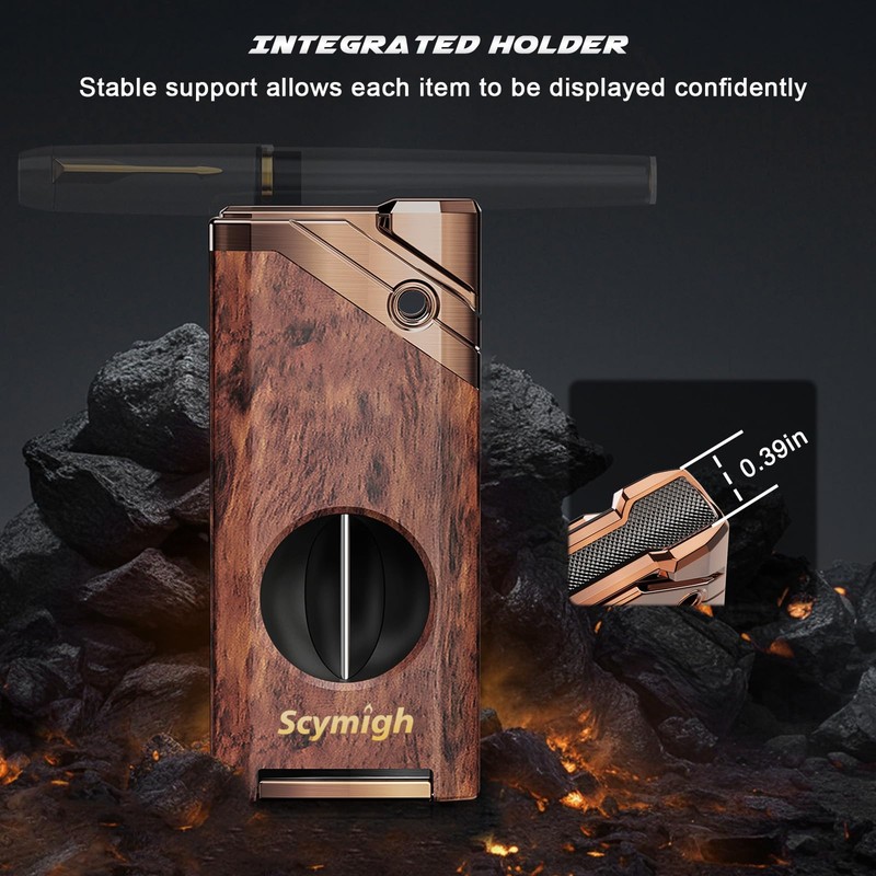 All-in-one Torch Lighter with Tool, Holder, Windproof Flame, Refillable Butane
