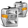 DNA MOTORING Headlamps Headlight Assembly Compatible With 08-14 Ford E150
