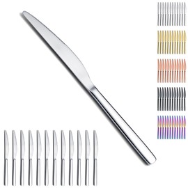 Evanda Dinner Knives Set 12 Pieces, Stainless Steel Butter Knives Table Knives, Flatware Steak Knives Silverware Set, Cutlery Set, Dishwasher Safe