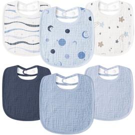 Susurration Muslin Baby Drool Bibs Soft Square Adjustable Baby Bandana Bibs for Unisex Girls & Boys (Planet)