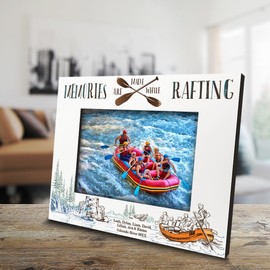 BELLA BUSTA-Personalize-Memories are Made While Rafting theme Picture Frame-Customized Adventure Enthusiasts-Gift for Rafters, Outdoor Lovers (5x7 Horizontal)