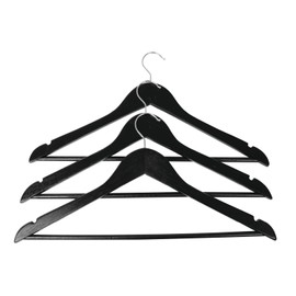 HOME It® 3 Pack 43cm Black Slotted Trouser Bar Hangers - Scandinavian Design Ideal for Shirts and Winter Jackets