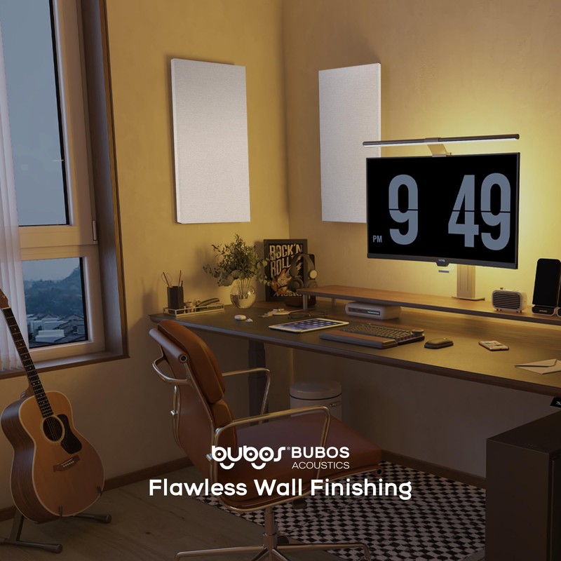 BUBOS 4 PCS Acoustic Panels,23.6''x11.8'' Fabric Soundproof Wall Panels,Self-adhesive Sound