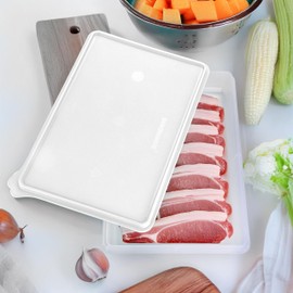 Deli Meat Containers with Lids – Set of 2 Deli Food Containers with Lids – Airtight Food Storage Containers for Cheese, Bacon, Fruits, Cookies – BPA-Free Stackable Deli Meat Container for Fridge