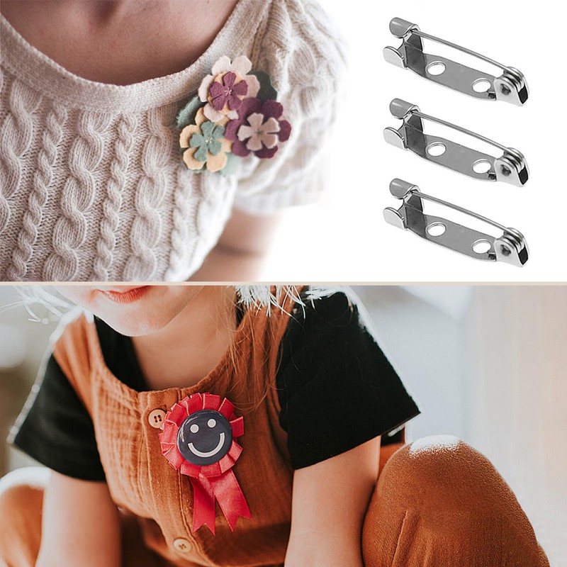 SYEYCW 250 Pcs Brooch Pins, Brooch Backs, Silver Badge Pin