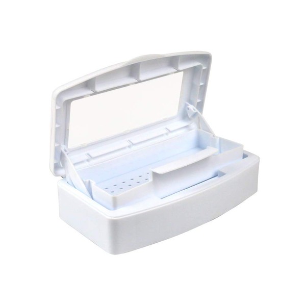 Pinkiou Nail Tool Clean Box Plastic Nail Tray for Alcohol Cleaning Container for Nipper Clipper Cutter Manicure Tools Nail Art Equipment for Salon SPA