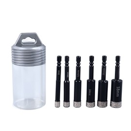 6Pcs Dry Diamond Drill Bit Kit 8 10 12 14 16 18mm Hex Shank Tile Drill Bit Kit for Marble Concrete Granite