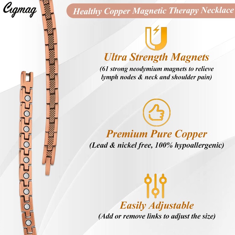Cigmag Copper Necklace for Men Women - Magnetic Necklace 99%