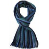 Rotfuchs Knitted Scarf Men's Scarf Wool Multicoloured Green Navy Medium