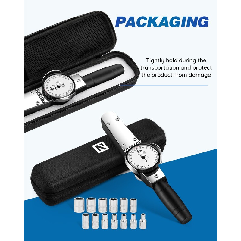 NEWTRY Dial Torque Wrench, 0.3-3N.m Dial Indicator Torque Wrench with
