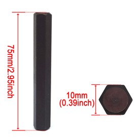 1-Piece S2 Steel Hex Bits Set,Hex Socket,Allen Key Drill Bit,Hex Head Allen Wrench Drill Bit Set,H10x75LxH10,Red