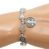 Saint St Benedict Medal Silver Rosary Bracelet Pulsera De Plateado