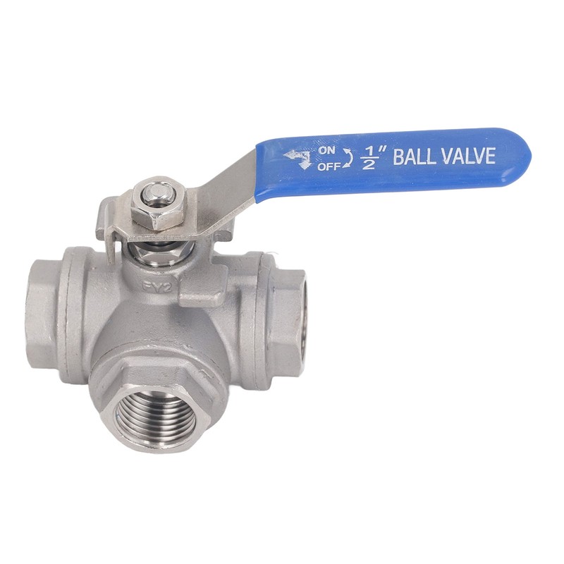 3 Way Ball Valve 1/2in DN15 304 Stainless Steel Female