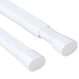 H.VERSAILTEX 2 Pack Spring Tension Curtain Rods 22-36 Inch Lightweight Tensions Rods Securely in Place; Easy to use / Install for Kitchen / Bathroom / Wardrobe, Durable Sturdy Rods, White
