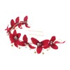 COLLBATH Red Flower Headpiece for Women Wedding Hairband with Faux