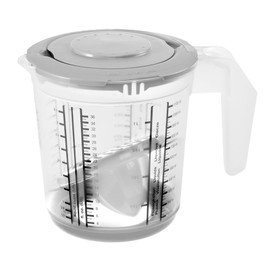 keeeper Measuring Jug Set 4 in 1 with Splash Guard and Citrus Juicer, Non-Slip Function, 1 Litre, Matteo, 14 x 14 x 15 cm, Nordic Grey