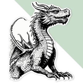 Extra Large 460mm 'Cunning Dragon ' Permanent Sticker Decal for Cars/Windows/Bins/Walls (DW00118391)