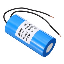 PATIKIL 35uf CBB60 Run Capacitor,1Pcs AC 450V 2 Wires 50/60Hz Motor Running Capacitor 240x42x93mm for Washing Machine, Cleaning Machine Pump Motor Star, Blue