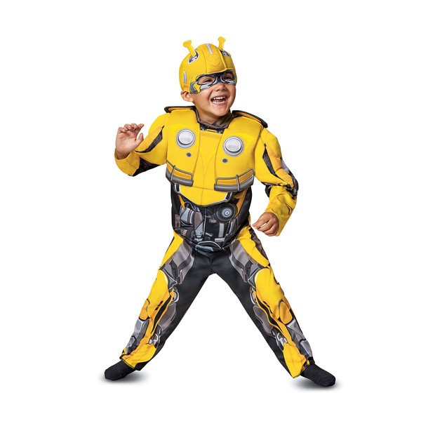 Disguise Bumblebee Toddler Muscle Child Costume, Yellow, Size/(2T)