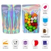 RIGHTPAK One Side Clear Holographic Stand Up Pouches with Resealable