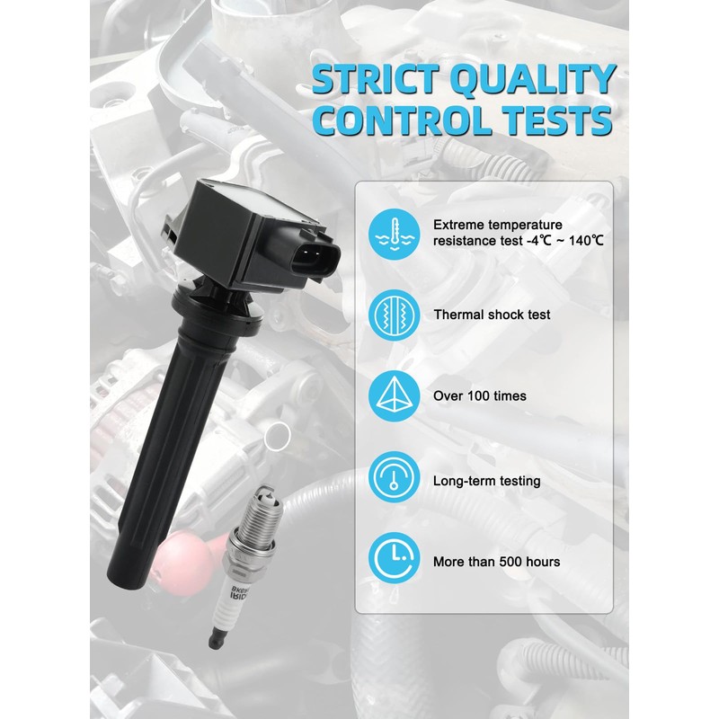 TAUTOY Set Of 4 UF562 Ignition Coil Pack & Iridium