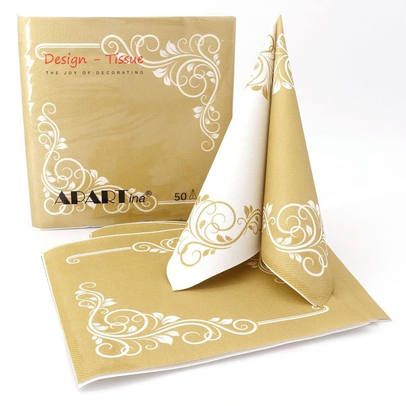 50 Napkins Ornaments 40 x 40 cm Fabric-Like Airlaid Bellissima